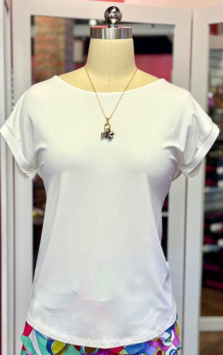 Isle Pin Tuck Tee White
