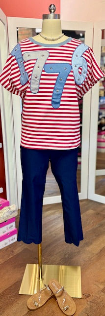 1776 patriotic striped tee