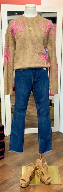 CharlieB Sweater Flower Truffle