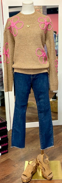 CharlieB Sweater Flower Truffle