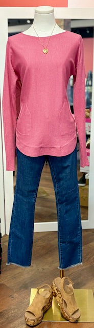 CharlieB Boat Neck Pocket Rose