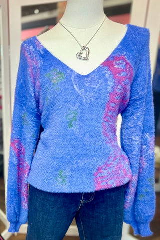 Tribal 2Way Sweater Lapis Blue