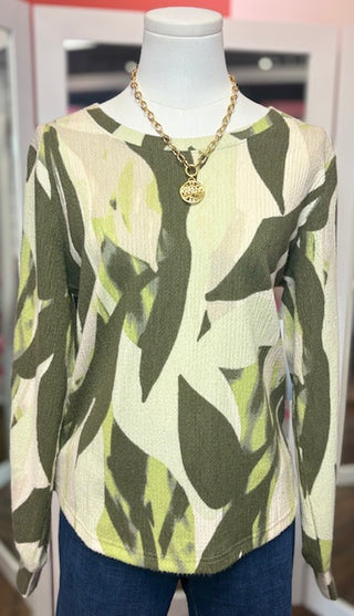 Tribal Crew Neck Top Ivory