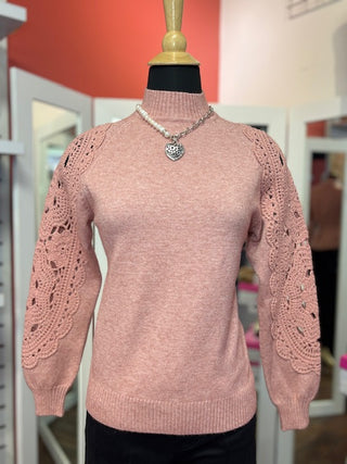 CharlieB Crochet Sleeve Sweater Primrose