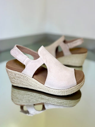 Corky Sand Faux Suede Pose Wedges