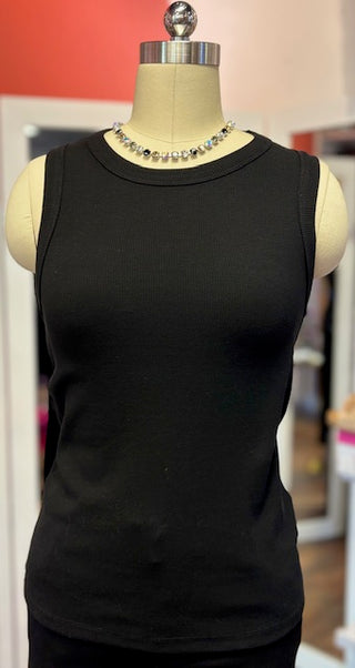 Tribal Rib Tank Top Black