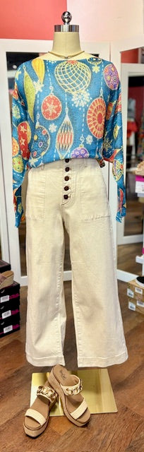 CU Blue Ornament Sweater O/S