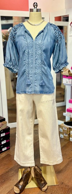 Ivy Jane Smock Sleeve Top Indigo