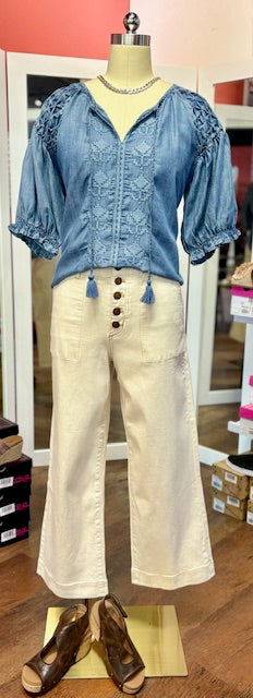 Ivy Jane Smock Sleeve Top Indigo