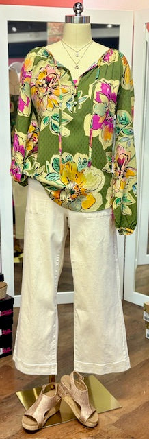 Tribal Blouse with Tie Chive