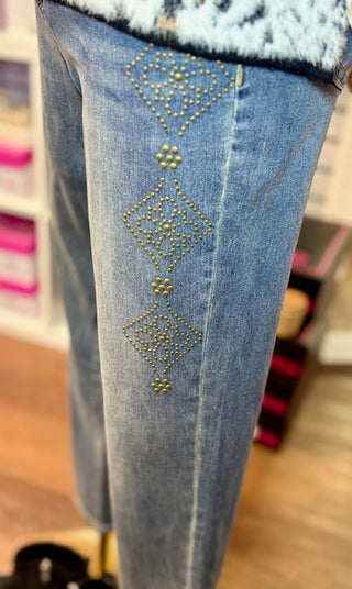 Tribal Audrey Straight Jean Studs-Vintage