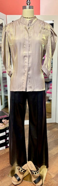 Elan High Waist Leather Pant Black