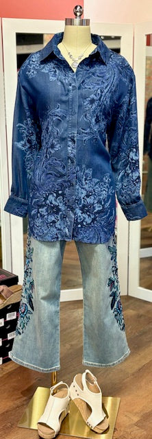 Tribal Dk Chambray Blouse