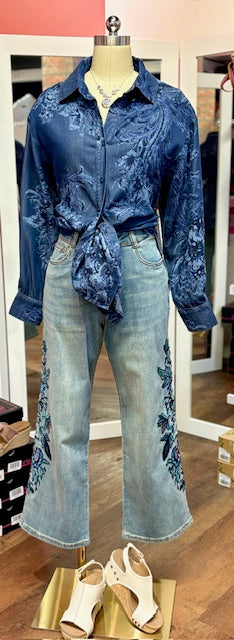 Tribal Dk Chambray Blouse
