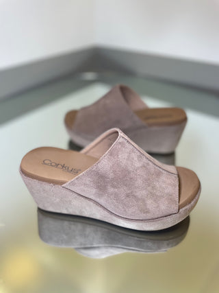 Corkys Here For It Light Grey Faux Suede