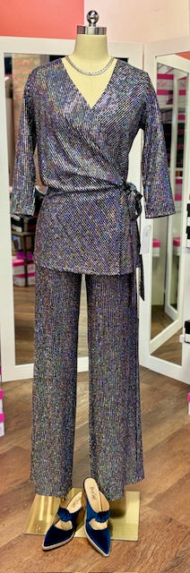 Black Silver Stripe Pant