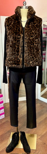 Renuar Leopard Vegan Fur Vest