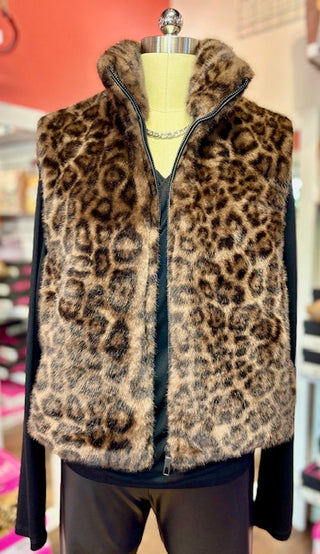 Renuar Leopard Vegan Fur Vest