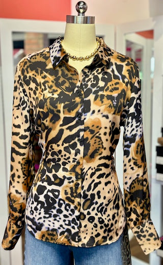 Renuar Combo Leopard Print Top