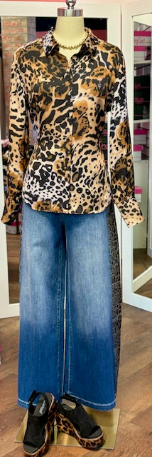 Renuar Combo Leopard Print Top
