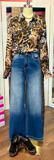 Renuar Combo Leopard Print Top