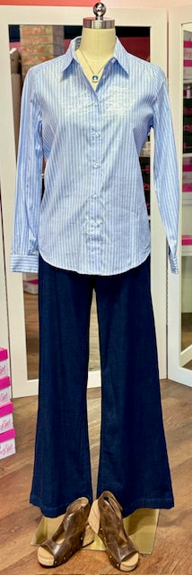 Renuar Foil StripeeBlouse Bluebell