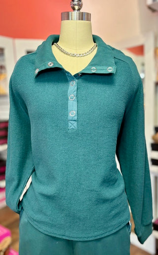 Tribal Henley Rib Combo Top Silverpine