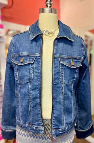 FDJ Zip Front Jacket Dark Blue