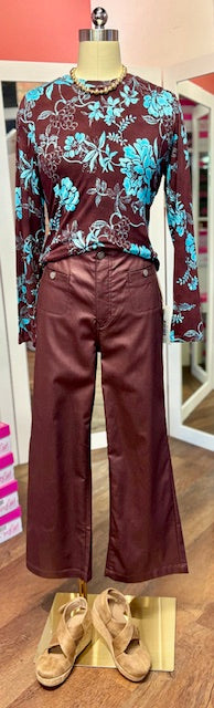 CharlieB Coated Twill Cabernet Pant
