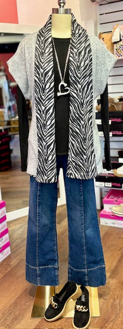 N&M Revesible Cardi Gray Tan