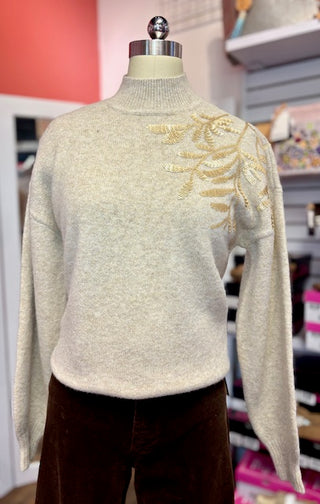 CharlieB Sweater Sequins Oat