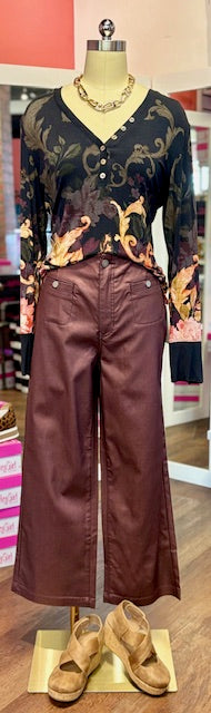 CharlieB Coated Twill Cabernet Pant