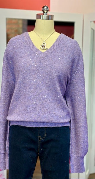 Sequin Sweater Lavender