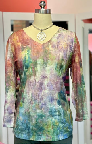 FDJ VNeck Floral Blur