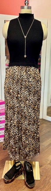 Tribal Maxi Dress Black Leopard