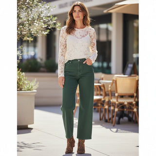 Tribal Button Front Lace Cream