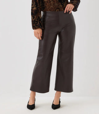 Karen Kane chocolate Faux Leather Pant