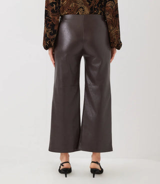 Karen Kane chocolate Faux Leather Pant