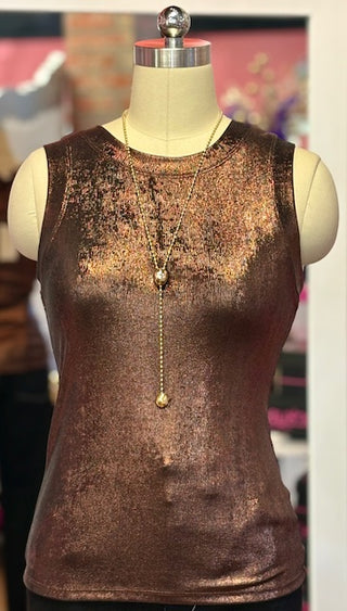 Elan Harper Chocolate Glitter Tank