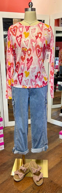 Valentines Heart Mesh Top Rose