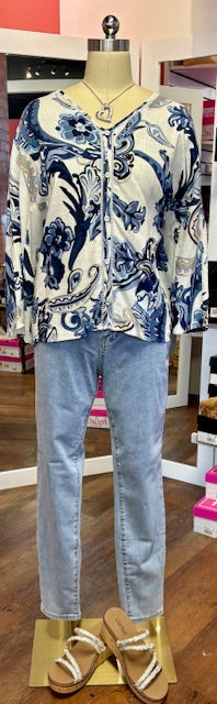 Charlie B Dolman Sleeve Paisley Blouse