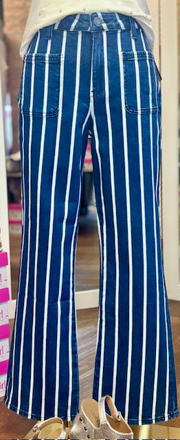 KUT Kelsey Ankle Flare Stripe