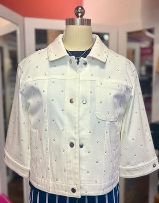 Lysse Audrey Pearl Embellished Denim Jacket