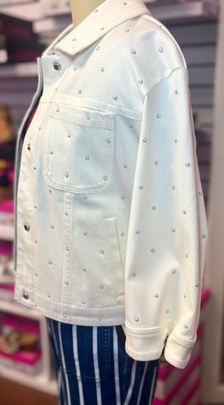 Lysse Audrey Pearl Embellished Denim Jacket