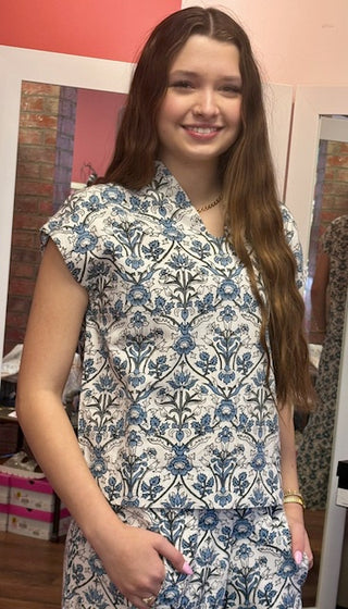 Ivy Jane Toile Popover Blue