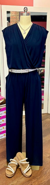 Karen Kane Navy Travel jumpsuit