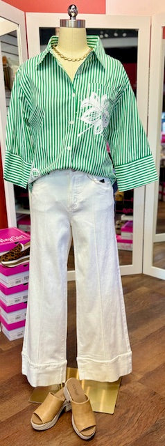 FDJ Olivia Cuff Wide Leg Ivory