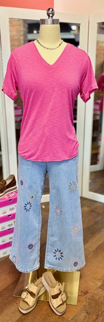 V-Neck Tee Magenta