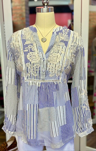 Johnny Was Henley Lucinda Osiris Stripe