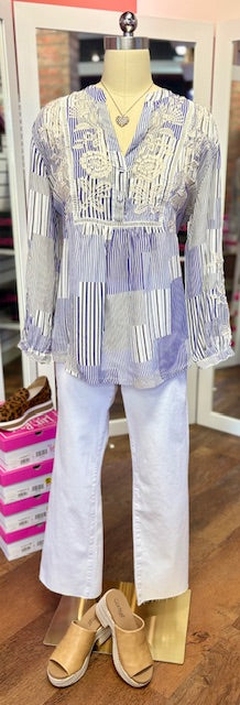 Johnny Was Henley Lucinda Osiris Stripe